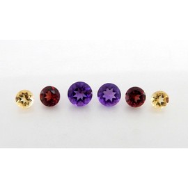 Myhealingworld Multi Stone AAA quality calibrated round 4mm 5mm and 6mm Brilliant Cut Loose gemstone Crystals Chakra Healing for making jewelry Mix Color Box Pack of 6 stone, BOX 9-Citrine 2, Garnet 2