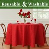 Red Round Tablecloth 70" (Seat 4-6), Reusable Table Cloth for