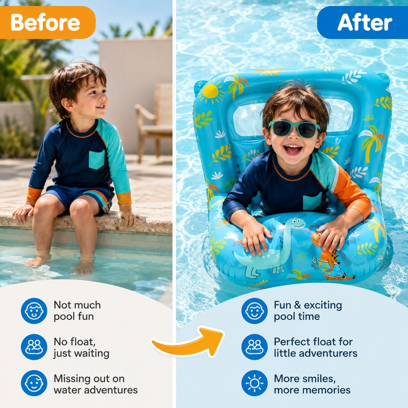 Kids Inflatable Swim Ring for Pool & Beach Play –