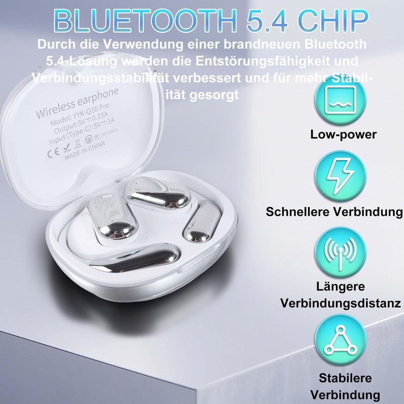 Open Bluetooth Headphones, Ear Hook LED Colour Screen Headphones, Active