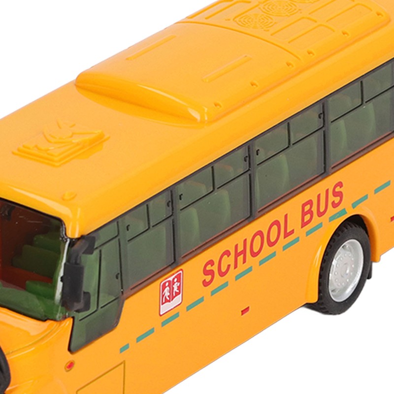 School Bus Model Yellow Die Casting Alloy Openable Door Realistic