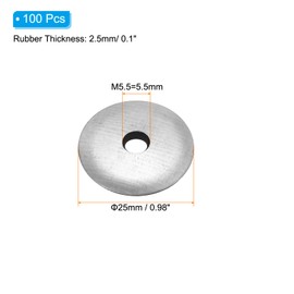 PATIKIL 7/32"x1" EPDM Bonded Sealing Washers, 100 Pieces Galvanized Neoprene Rubber Backed Screw Gasket for Industrial Home Machinery Ships Roof (#12)