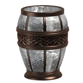 nu steel Resin Crackled Ice Tumbler Cup for Bathroom Vanity Countertops for Rinsing, Drinking, Storing Dental Accessories and Organizing Makeup Brushes, Eye Liners - Oil Rubbed Bronze