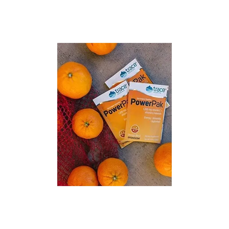 Suplemento Nutricional Trace Minerals Vitamina C Electrolitos 30 Sobres Naranja