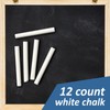 Chalkboard Chalk 12 Pack White Chalk, Thin Chalks for Chalkboard