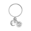 Sterling Silver Sun Moon Star Charm Toe Ring for Women