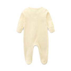 Spring Fall Excellent Cotton Soft and Comfortable Outfits Romper Clothes Set for Baby Girl 3-6 monthss in Daily Wear Yellow