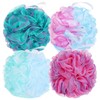 4 Pack Mesh Pouf Bath Sponges, 100g/Pc XXL Large Loofahs
