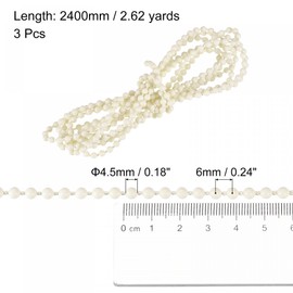 uxcell Blinds Beaded Chain Cord, 2.62 Yards 3Pcs Roman Vertical Roller Shades for Window Curtain Blind Replacement Parts, Beige