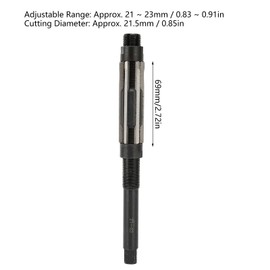 Adjustable Reamer 6 Cutting Blades 64 mm Length 9SiCr Adjustable Hand Reamer Tension Reamer 21-23 mm Adjustment Range Hand Tensioning Reamer