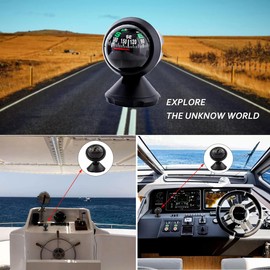 GOKTRO Car Compass Ball, Car Compass, Accessories for Navigation Hiking Direction Guidance, Universal for Marine Boat Truck Caravan Outdoor SUV, RV Clear Readings, Easy to Install
