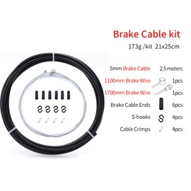 Universal Bike Brake Cable Kit,Bicycle Brake Cable & Housing Replacement for Road MTB Mountain Bike
