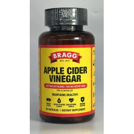 Bragg Apple Cider Vinegar Capsules - Vitamin D3 & Zinc - 750mg of Acetic Acid –