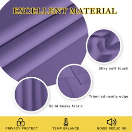 NICETOWN Blackout Curtains 84 Inch Length, Thermal Insulated Room Darkening Drapes Grommet Window Covering for Living Room Bedroom (W52 x L84 Inch, 1 Panel, Lilac Purple)