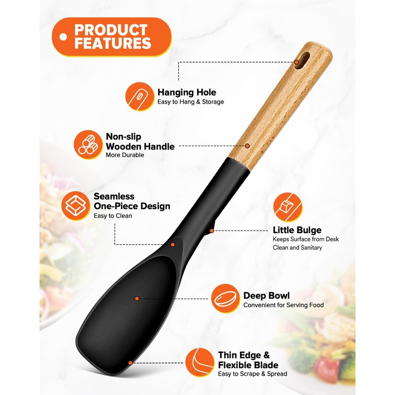 Silicone Spatula and Spoonula Set, Great For Stirring, Tough Mixing