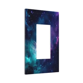 ukutarly Space Galaxy 1 Gang Single Rocker Light Switch Cover Blue Night Starry Sky Stars Universe Decorative Electrical Faceplate Vintage Lightswitch Wall Plate for Kitchen Bedroom Bathroom
