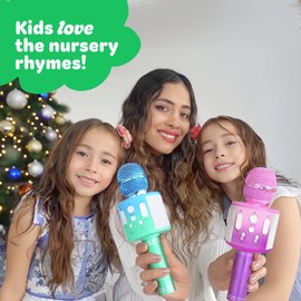 Move2Play, Kids Karaoke Microphone | Includes Bluetooth & Pre-Loaded Nursery Rhymes | Birthday Gift for Girls, Boys & Toddlers