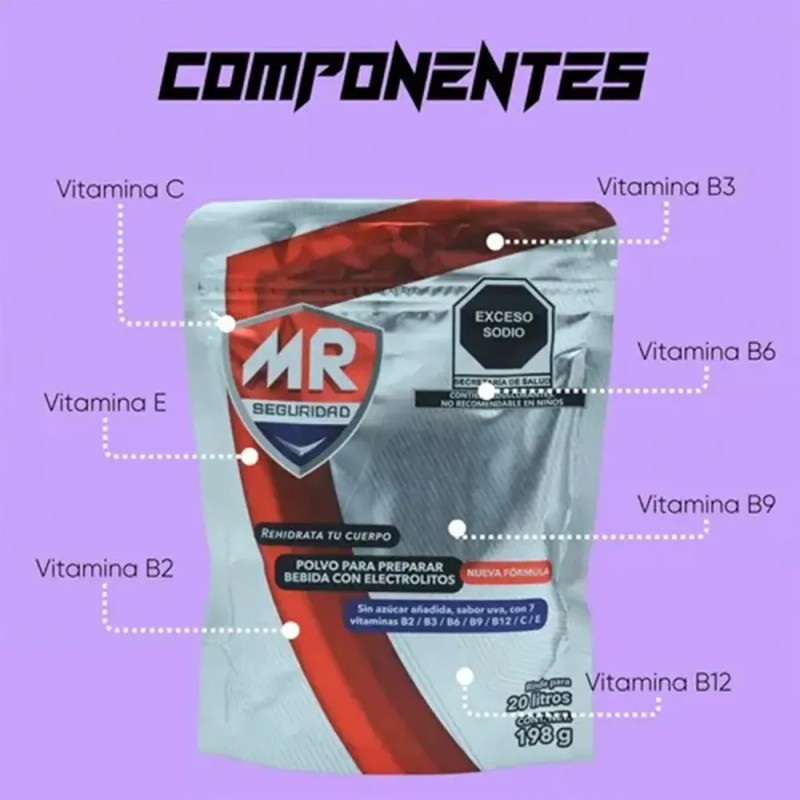 Polvo Para Preparar Bebida Con Electrolitos Energética Mr