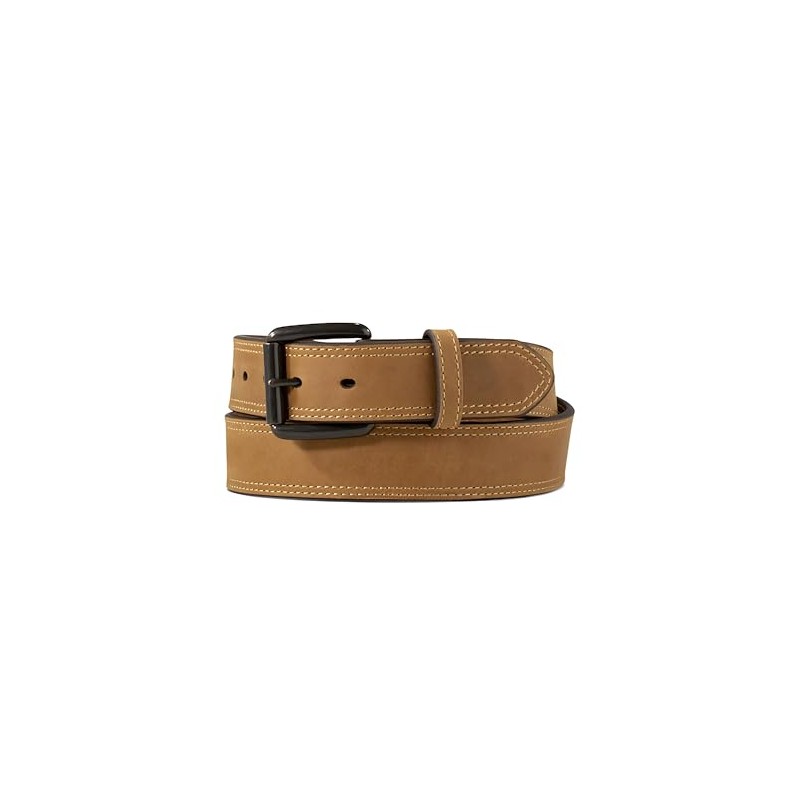 ARIAT Men's Double Stitch Leather Belt with Antique Copper Roller