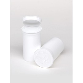 W Gallery 315 White Vials - 13 DRAM Pop Top Bottle - Airtight Smell Proof Containers - Medical Grade Plastic Prescription Bottles for Pills Herbs Flowers Supplements, Bulk Pack, Not Glass Jars