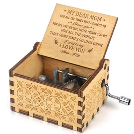 Levanco You are My Sunshine Music Box for Mom Gifts, Wooden Engraved Music Box Gifts for Mom, Mom Birthday Gifts, (to Mom)