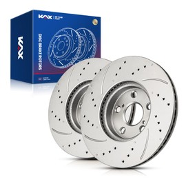 KAX Drilled Slotted Brake Rotors Fit For Toyota Corolla 2009-2019, Scion xD 2008-2014, Toyota Matrix 2009-2013, Pontiac Vibe 2009-2010, Automotive Replacement Brake Rotors Pair of 2# 31505