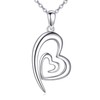 NIFUNAO - Collar de corazón para mujer, plata de ley