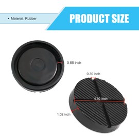 Zikefest Floor Jack Rubber Pad, Jack Pad Adapter, Pinch Weld Side Frame Protector, Universal Jack Stand Pads, Car Lift Frame Rail Protection Accessories (Black)