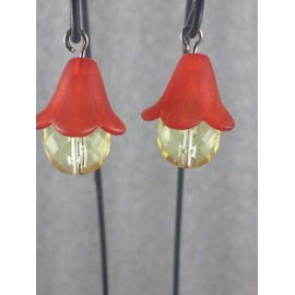 Red Miniature Fairy Lanterns. Set of 2 Hanging Miniature Lights. Dollhouse, Terrarium Décor.