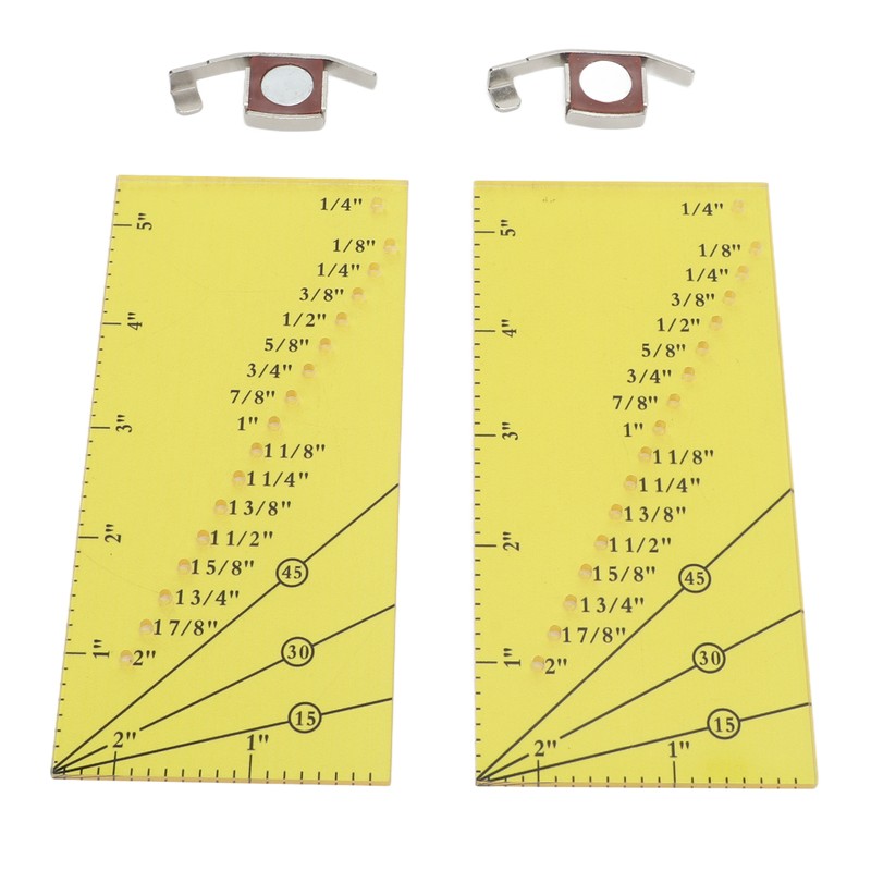 2set Seam Guide Ruler Strong Magnetic Stainless Steel Transparent Acrylic