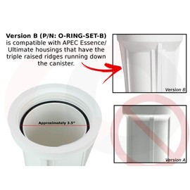 Captain O-Ring – Replacement 3.5” O-Rings for APEC Essence, Ultimate Reverse Osmosis RO Water Filter Housings (4 Pack) (Version B (O-Ring-Set-B))