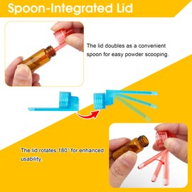 Spice Powder Dispenser, 6-Piece Spice Powder Tool Set with Spoon and Funnel, Leak-Proof Mini Storage Bottle for Salt, Pepper, Spices, Waterproof Dispenser for Camping, Kitchen, Travel