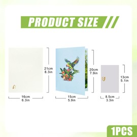 Luxury Handmade 3D Pop Up Card: Butterfly & Flowers Birthday Card for Mum, Daughter - Wedding Anniversary, Thank You Card with Magic Envelope (Bird)