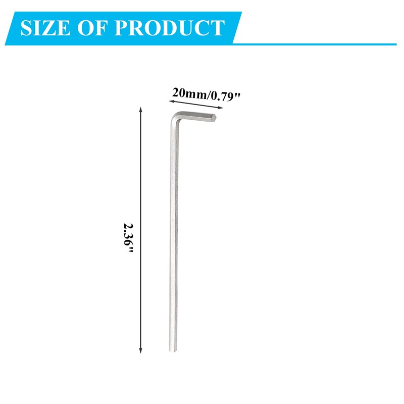 Litoexpe 10 Pieces 3/32" Hex Key Wrench, L Shape Allen