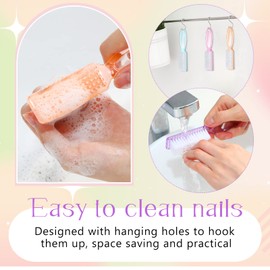 Patelai 30 Pcs Nail Scrubber Brushes Bulk Handle Grip Manicure Brushes for Cleaning Fingernails Pedicure Cleaning Brush for Toes and Fingernail Cleaning(Clear Colors)