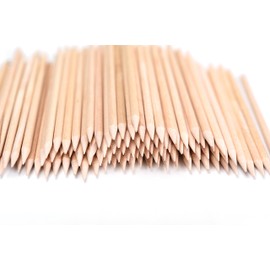 KADS 100 Pcs Orange Wood Nail Sticks Double Sided Multi Functional Cuticle Pusher Manicure Pedicure Tool for Nail Finger Toenail Care