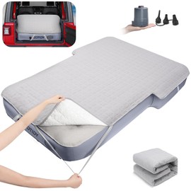 GOTIDY Car Air Mattress with Bed Sheet, Car Air Mattress Back Seat SUV with Built in Pump, SUV Air Mattress Car Bed Camping for Jeep JK JL JKU JLU Unlimited 4 Door, 10inch Ultra Thick