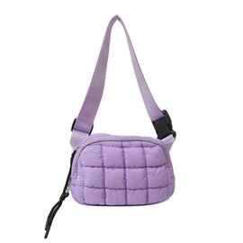 ENOPINK Crossbody Bags for Women Trendy Nylon Shoulder Bags Lightweight HandBags Purses Adjustable Straps (Purple)