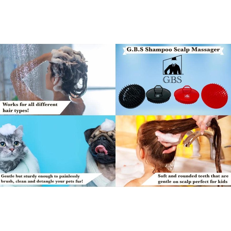 G.B.S Scalp Massage Dandruff Hair Brush, Pack of 2