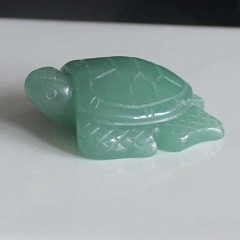 2'' Hand Carved Gemstone Crystal sea Turtle Figurine Animal Carving