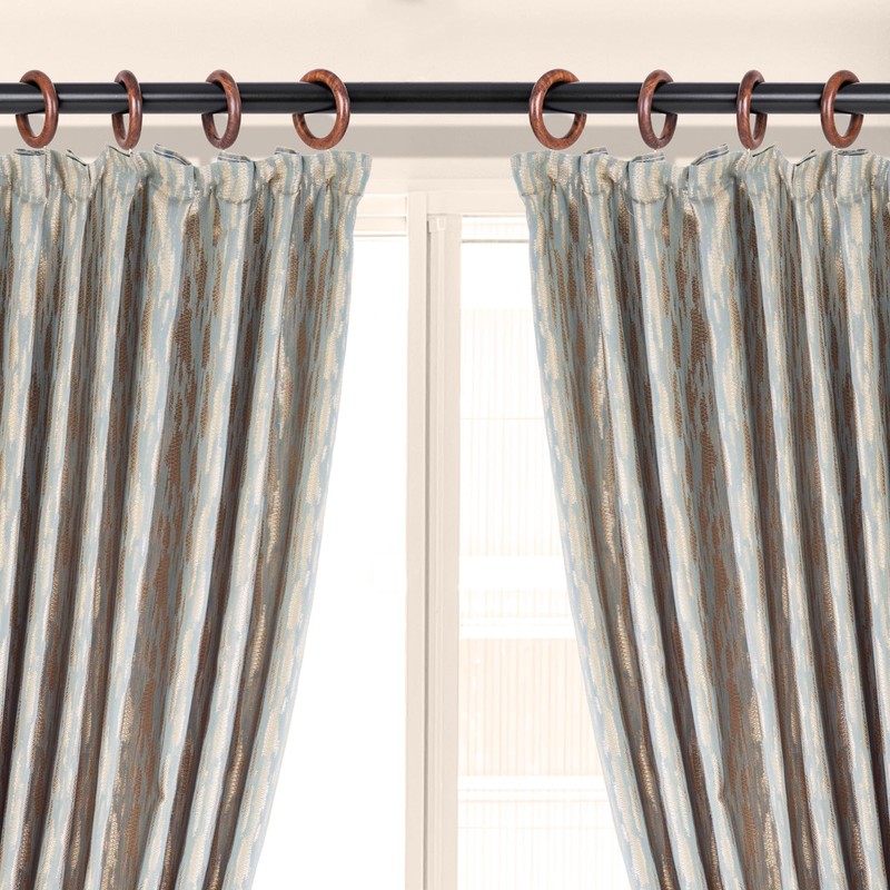INANOSA Handcrafted Natural Rose Wood Curtain Rings with Hooks –
