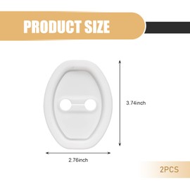 Polcatay 2 PCS Car Door Latch Cover, Silent Buffer Rust-Proof Thickened Silicone Protector, Hole Anti-Scratch Cover, Universal for Most Cars Door Lock Accessories (White)