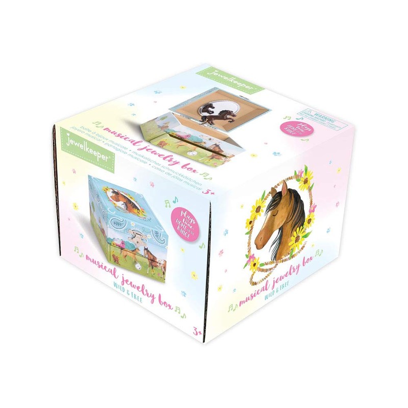 Jewelkeeper Girl's Musical Jewelry Storage Box Pullout Drawer, Horse and