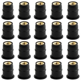 Pack of 20 M5 motorcycle windscreen nuts, rubber nuts, motorcycle windscreen screw mounting nuts, windshields, shaft nut (convex type, M5)