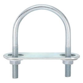 QUARKZMAN Round U-bolt U-bolt, 6 set 42 mm ID x 70 mm length U angle M6 galvanised carbon steel U-clamp bolts with nuts and plates, for car repair boat trailer