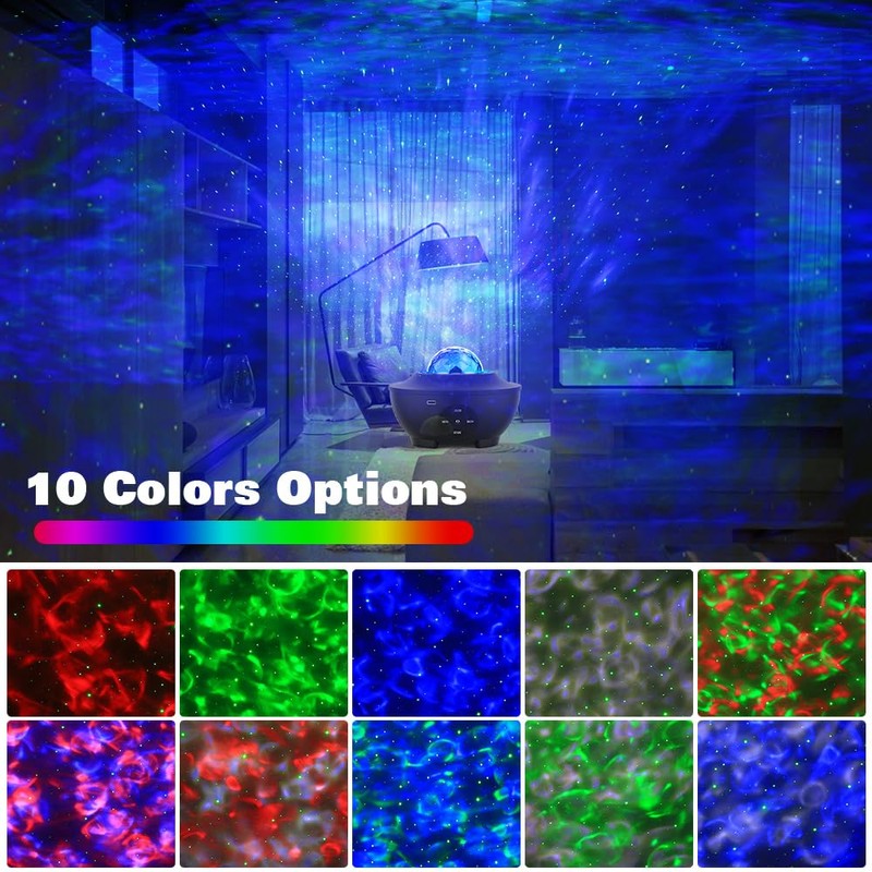 Star Projector, Ocean Wave Night Light Projector with Adjustable Lightness