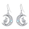 VIJASHOP Wolf Dangle Earrings for Women Norse Celtic Wolf Moon