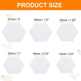 sourcing map 600 Count Hexagon Paper Piecing Paper for Quilting, 0.5 0.75 1 1.25 1.5 2 Inches English Paper Piecing Template, Foundation Paper Pieces Patchwork Supplies for Sewing DIY Craft