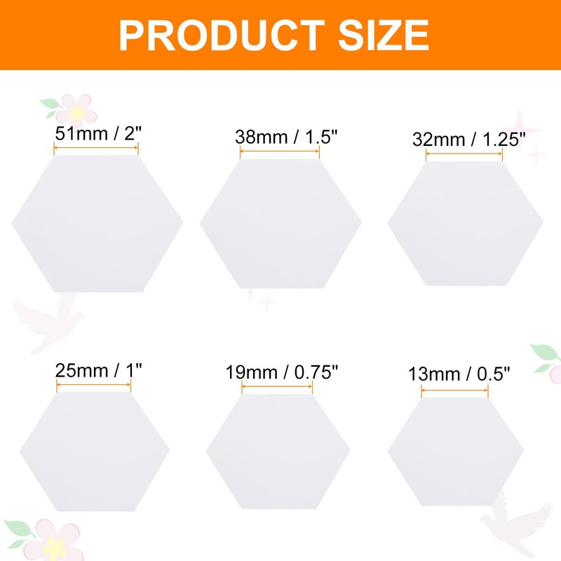 sourcing map 600 Count Hexagon Paper Piecing Paper for Quilting,