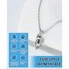 WUNZILO 1 x Cat Necklace Chain Women's Silver 3D Cute